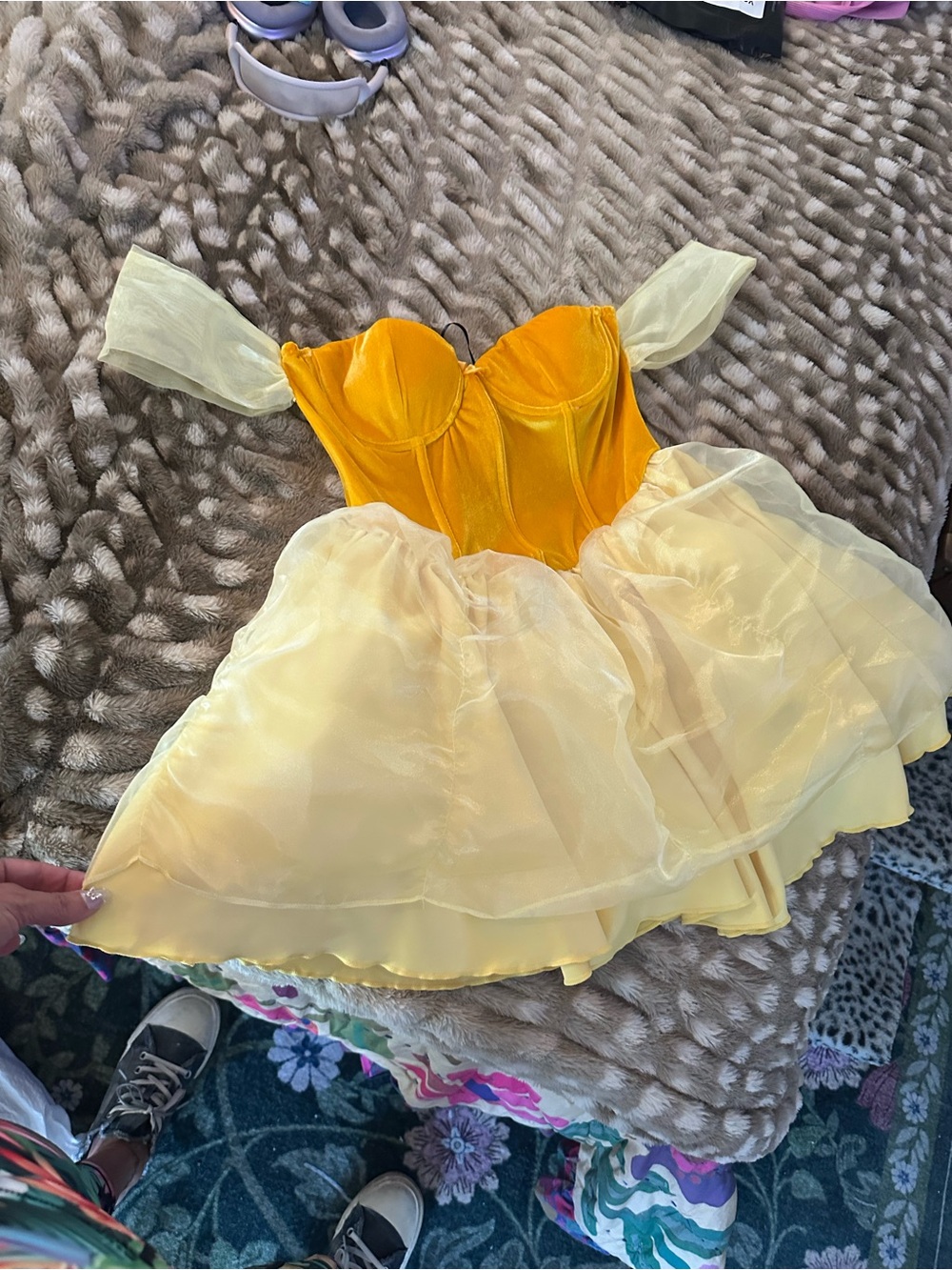 Dolls kill Belle Yellow Princess Tulle Costume Dress Halloween S